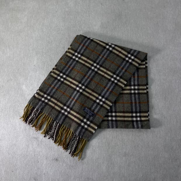 버버리 노바체크 램스울 그린 머플러 