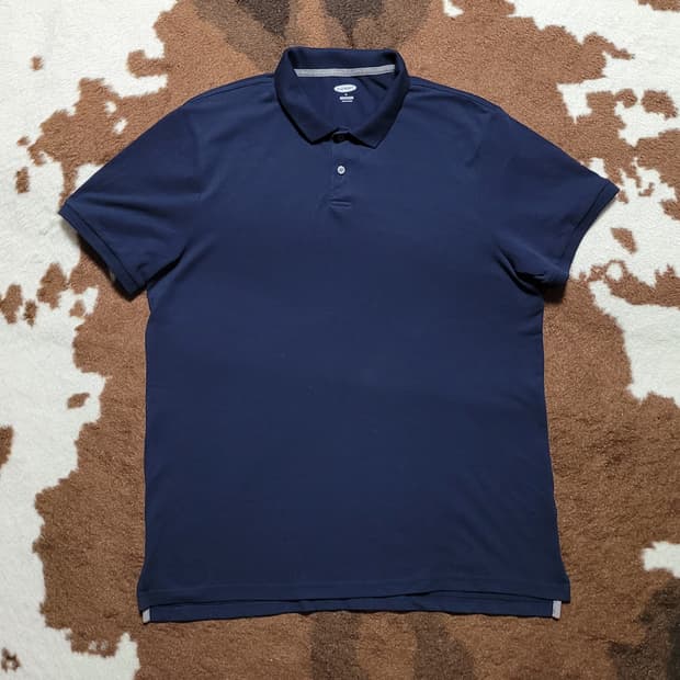 OLD NAVY 남성용 네이비 반팔 피켓셔츠(XL)