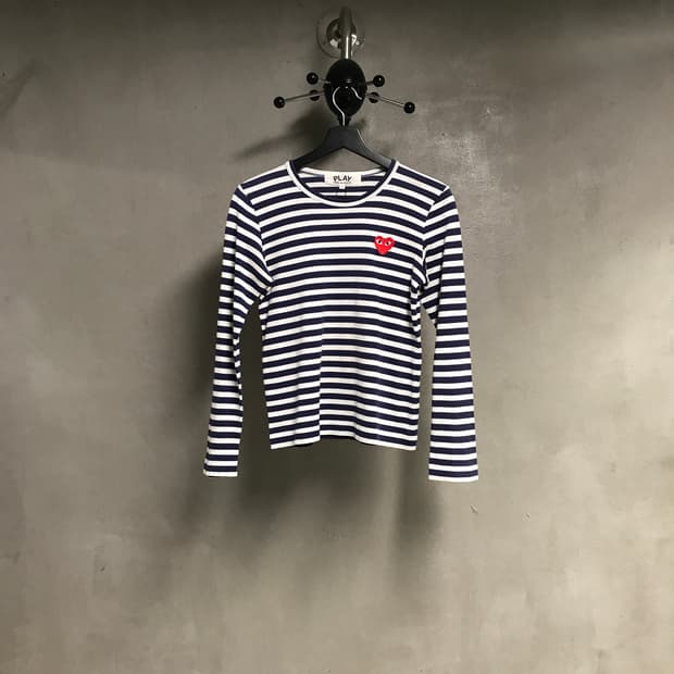 꼼데가르송 와펜 스트라이프 긴팔 티셔츠 S(W)
