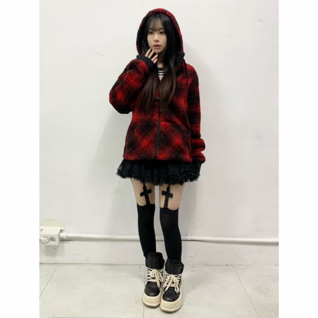 [SORRIDERE] 소리데레 캐캐체 아무깔 폭닥 후드집업