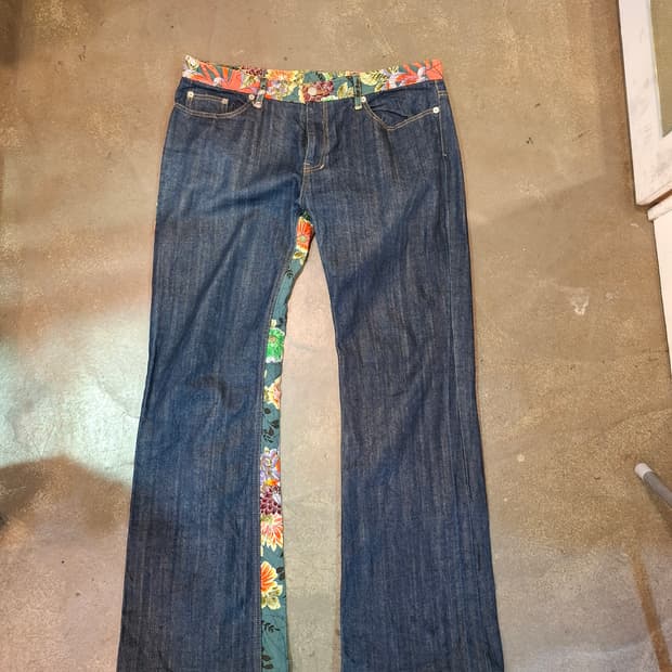 글램디 일본 자수 데님 팬츠