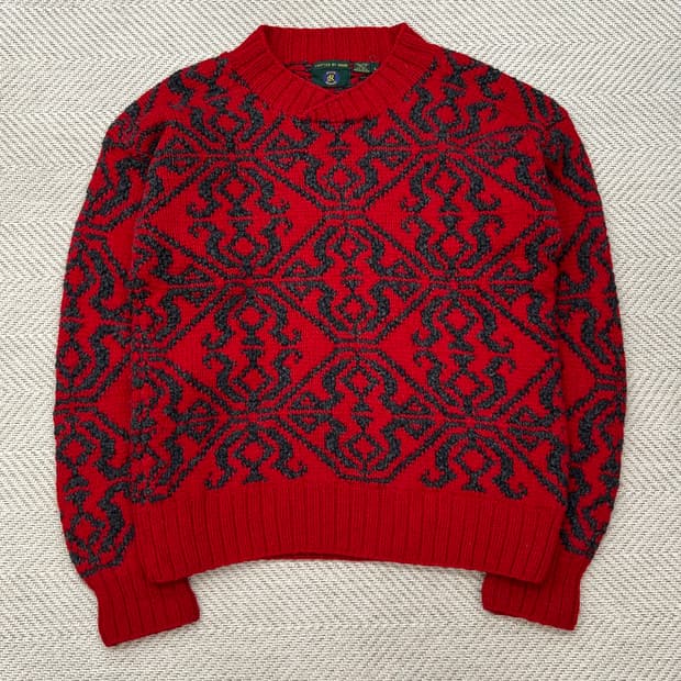 빈티지 패턴 울 핸드니트 r2503
