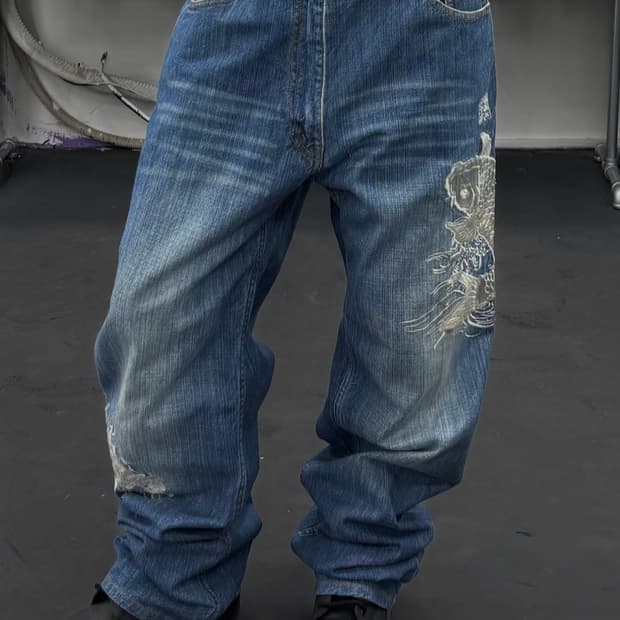 카라쿠리 타마시 오리엔탈 데님팬츠