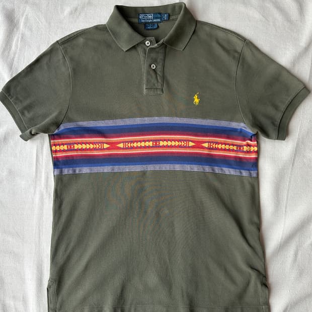 폴로 아즈텍 네이티브 보더 피케 반팔 카라티 S