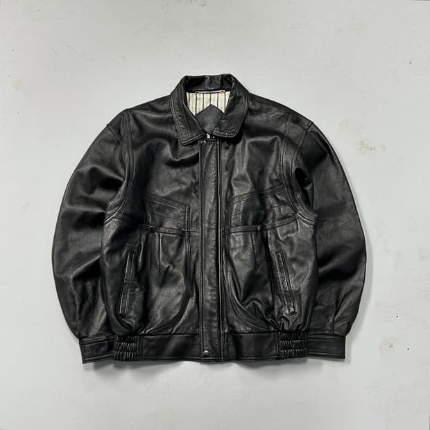 빈티지 베라펠라 리얼레더 빅포켓 봄버 