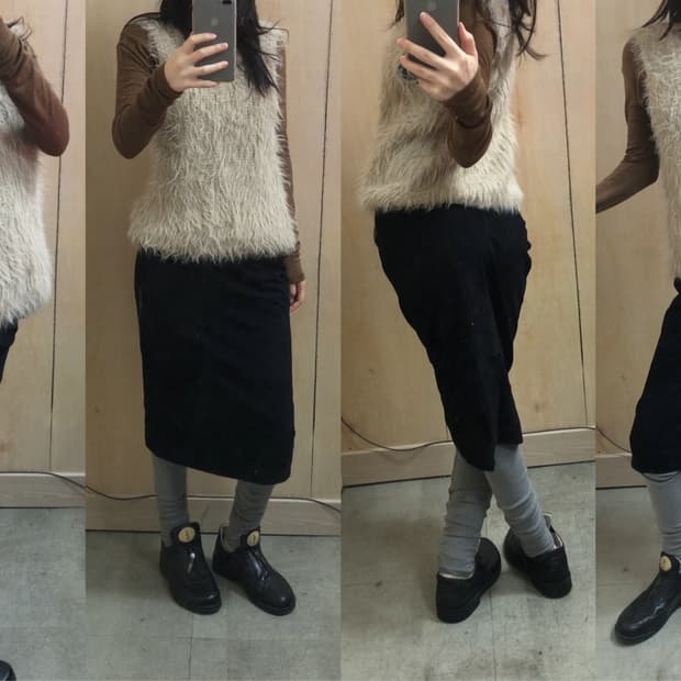 수입빈티지 퍼 베스트 