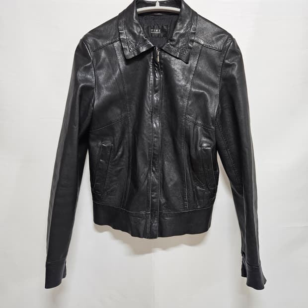 타임 한섬 램스킨 양가죽 레더 자켓 S