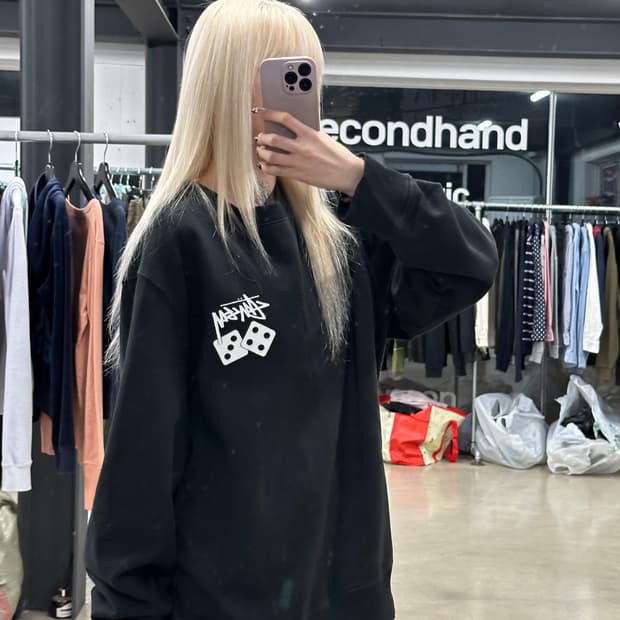  스투시 다이스 피그먼트 다이드 크루넥 맨투맨