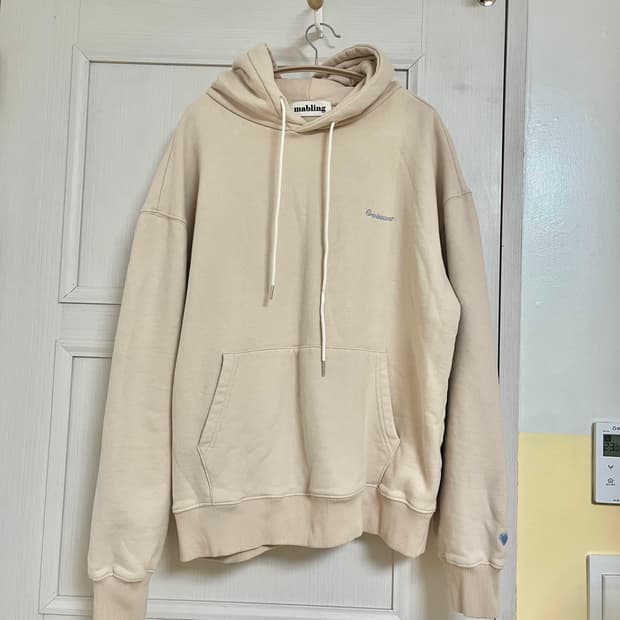 Mabling 마블링 자수 크로와상 버터크림 후드티