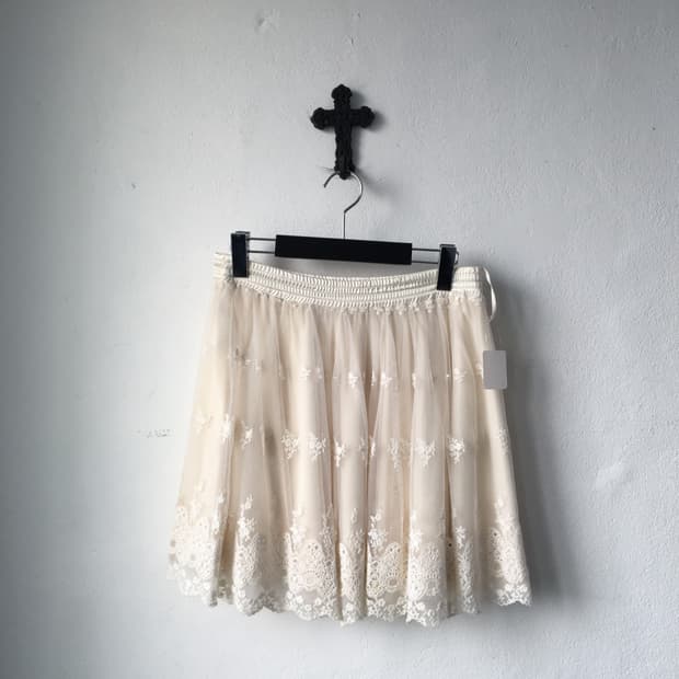 Crochet point layer sha mini skirt