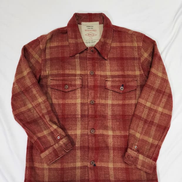 Ball 볼 플란넬 체크 집업 셔츠