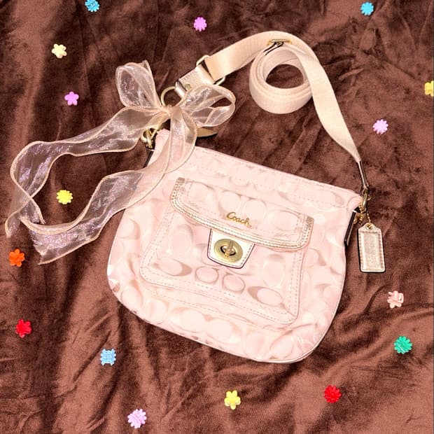 🌸페어리) Coach 코치 시그니처 크로스숄더백 소프트핑크