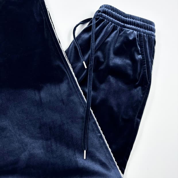 VTG 빈티지 벨벳 와이드 네이비 츄리닝바지 (L 여성추천)