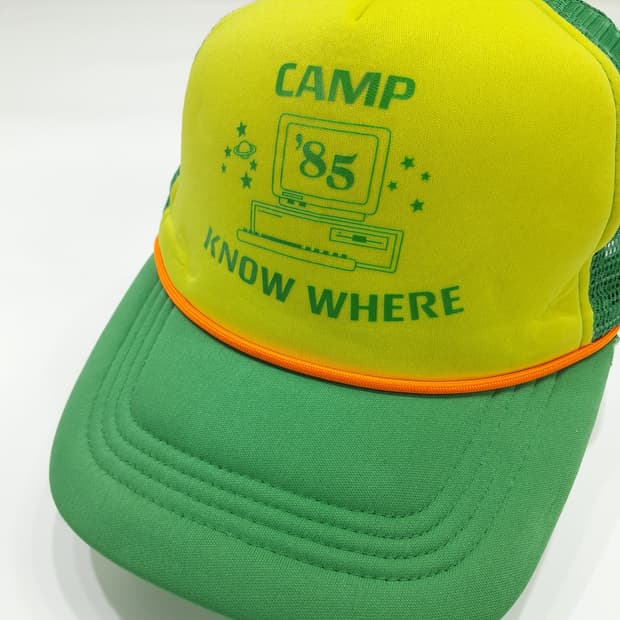 빈티지 80s Camp Know Where 로프 메쉬 트러커캡 P1801