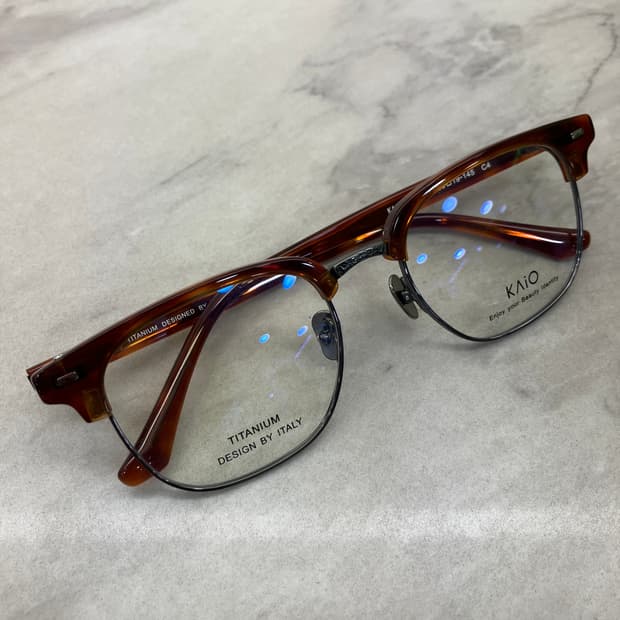 B32 카이오 KAIO 브라운 스틸 웰링턴 하금테 안경(23g)