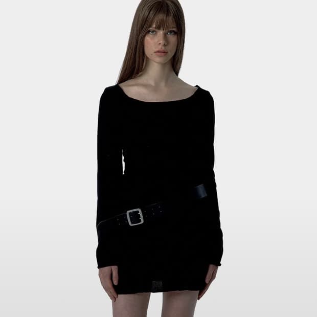 니트 롱슬리브 탑 드레스