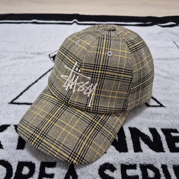 스투시 빅로고 체크 캡 모자  stussy check cap