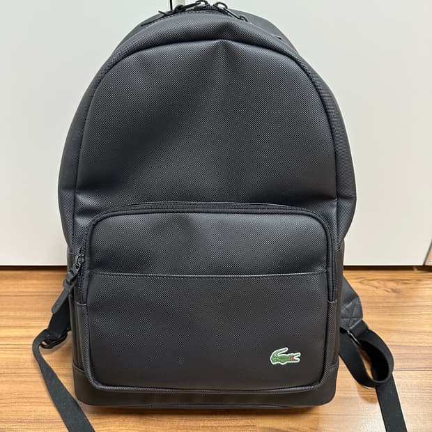 라코스테 PVC 백팩 블랙