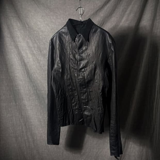 m.a+ Lamb Leather Wrinkle Shirt Jacket