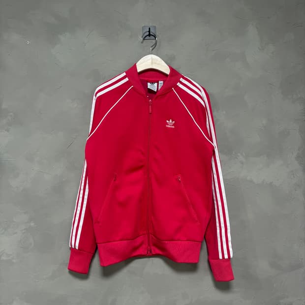 아디다스 슈퍼스타 져지 트랙탑 핑크