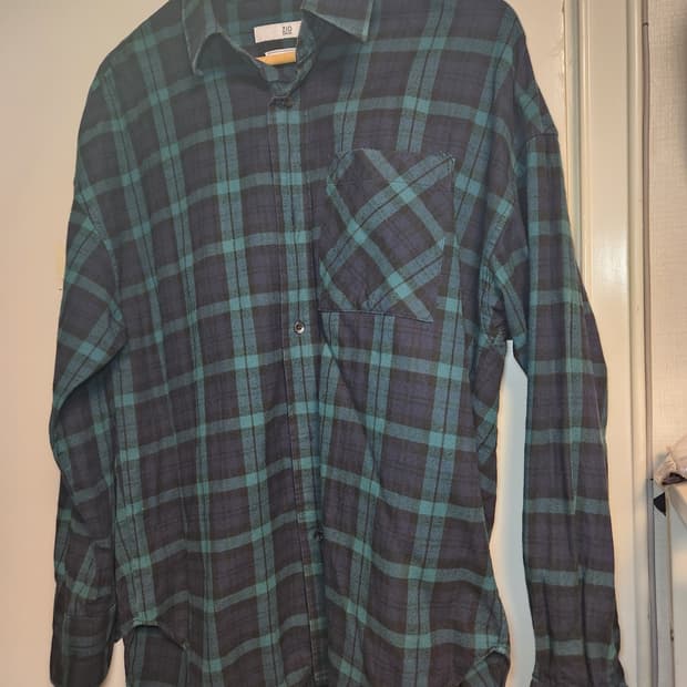 지오송지오 체크 오버핏 셔츠 100