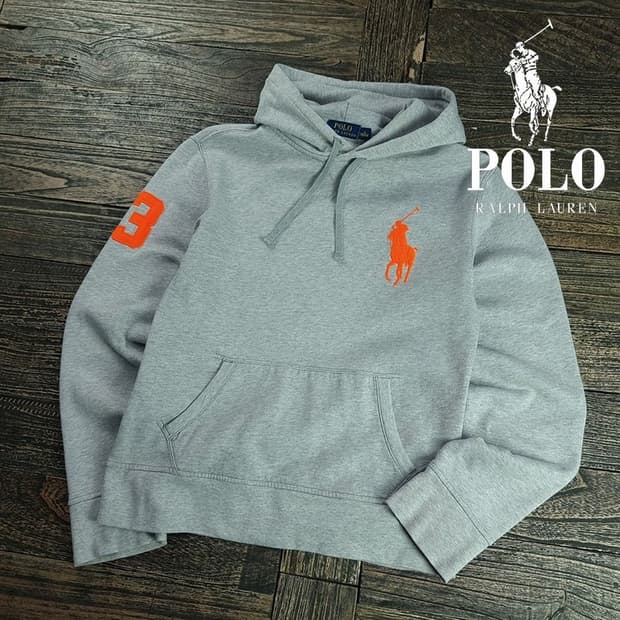 [폴로 랄프로렌] 빅포니 로고 후드티 그레이 M19951