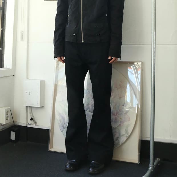 준야 와타나베 맨 블랙 부츠컷 팬츠 