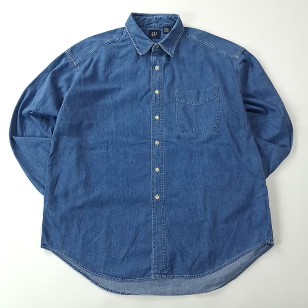 CK376 XL 갭 90s 워싱 중청 데님 셔츠 남방