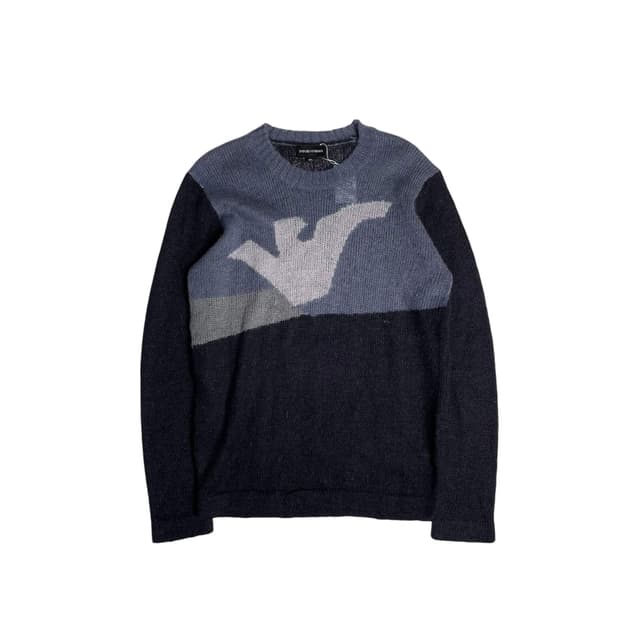 Emporio armani 모헤어 블렌드 컬러블럭 니트