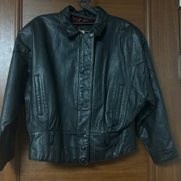 크롭 가죽자켓