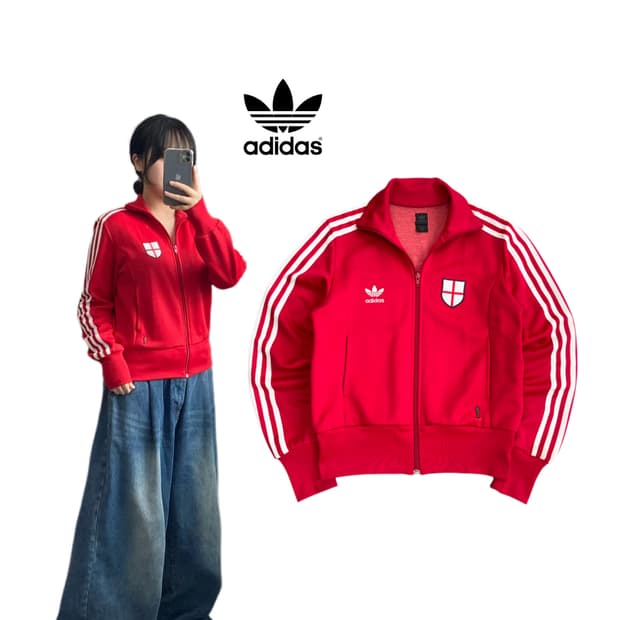 아디다스 잉글랜드 파이어버드 삼선 크롭 트랙탑 져지