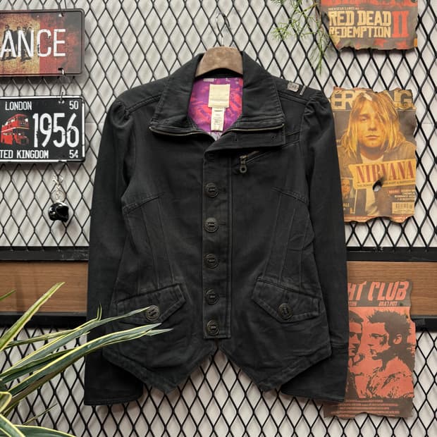 00s 디젤 아카이브 코튼 자켓 전면 투포켓 포인트 블랙