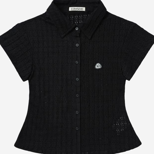 코이세이오 레이스 하프 셔츠(lace half shirts black)