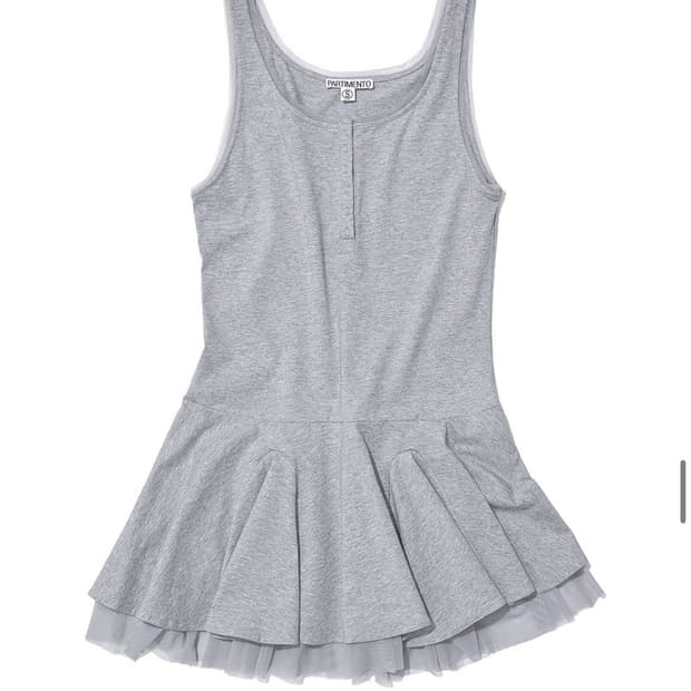 파르티멘토우먼 콘트라스트 버튼업 레이어드 드레스 그레이 S