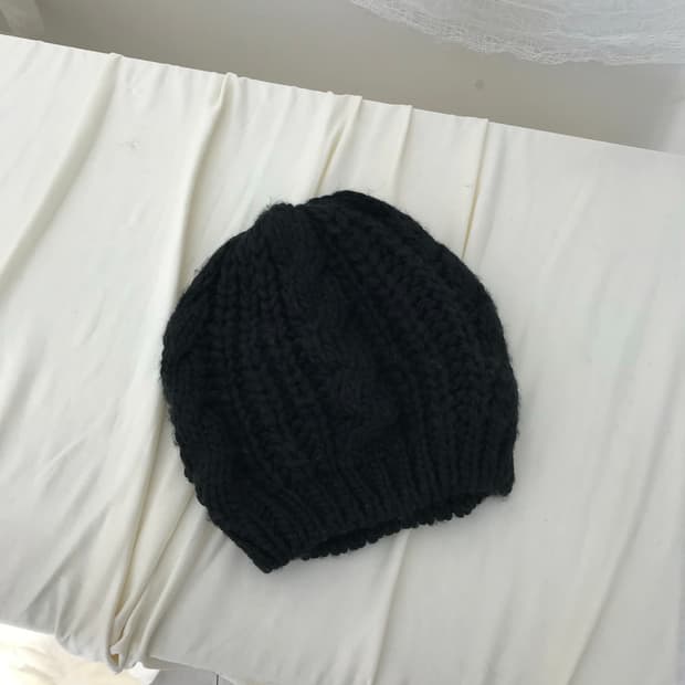 블랙 니트 비니