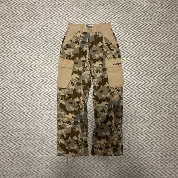 BAPE cargo pants wide fit camo