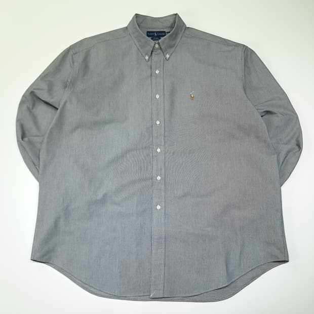 CL813 2XL 폴로 90s 멀티포니 스틸그레이 모노 도트체크 셔츠 