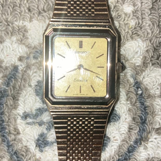 빈티지 세이코 골드 스퀘어 워치