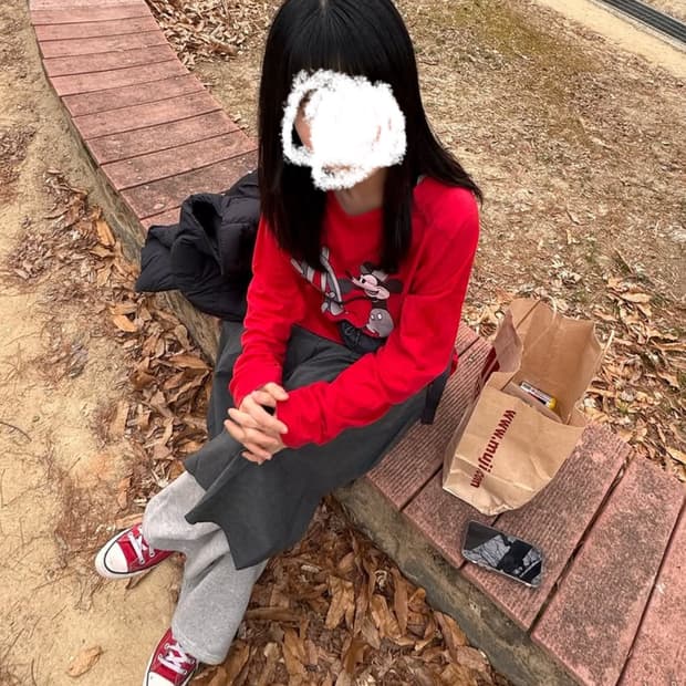 Disney 디즈니 미키마우스 롱슬리브 L 