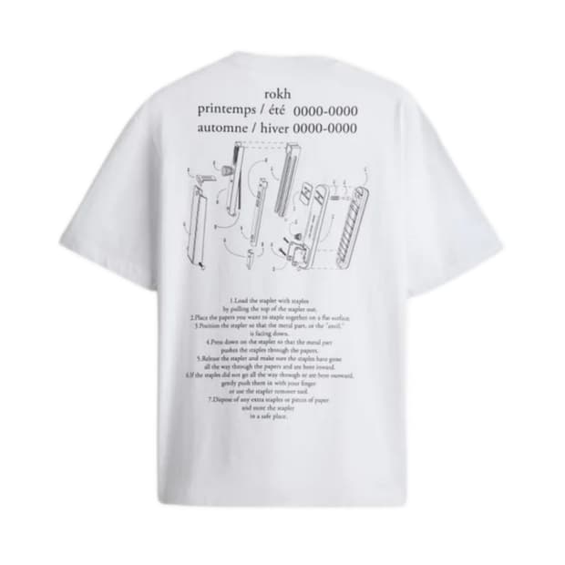 [L] rokh H&M 스테이플러 티셔츠 화이트