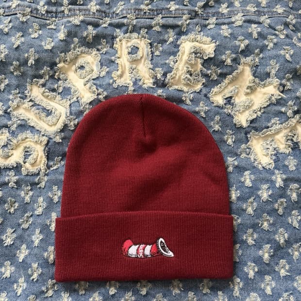 19FW 슈프림 캣인더햇 비니 버건디