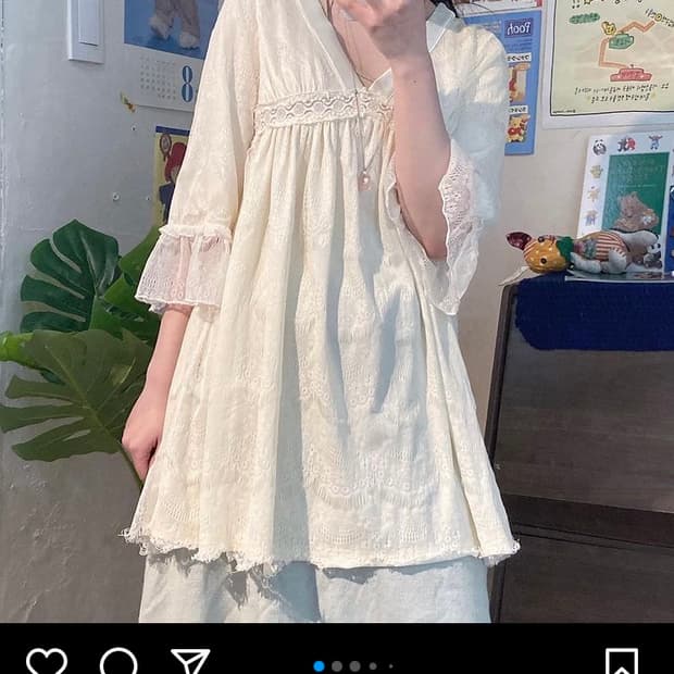 유코빈티지 레이스 블라우스 모리걸 히메갸루 달천깔