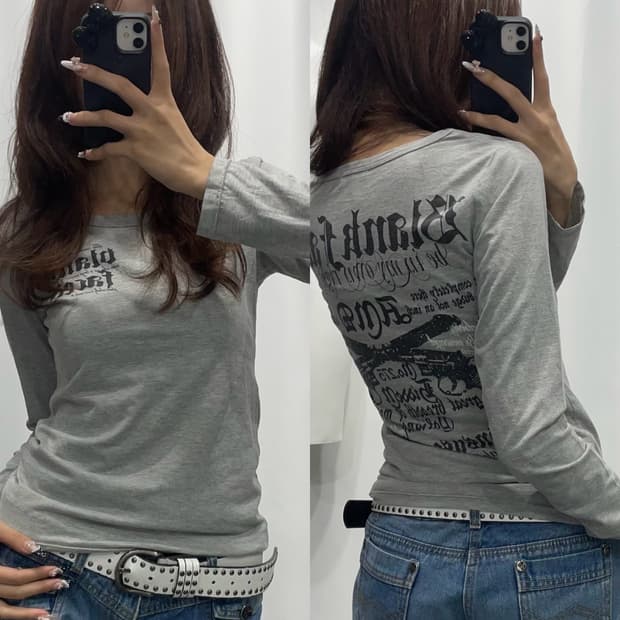 🎸그레이 프린팅 롱슬리브🎸