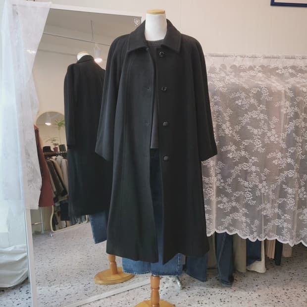 Carat 알파카 블랙 롱코트