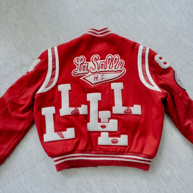 80's OG DeLong 바시티 자켓 스타디움 레더 자켓 XL