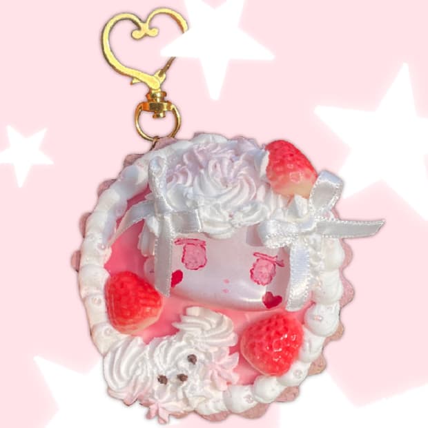 크림퍼피 딸기타르트키링(creampuppy tart keyring)