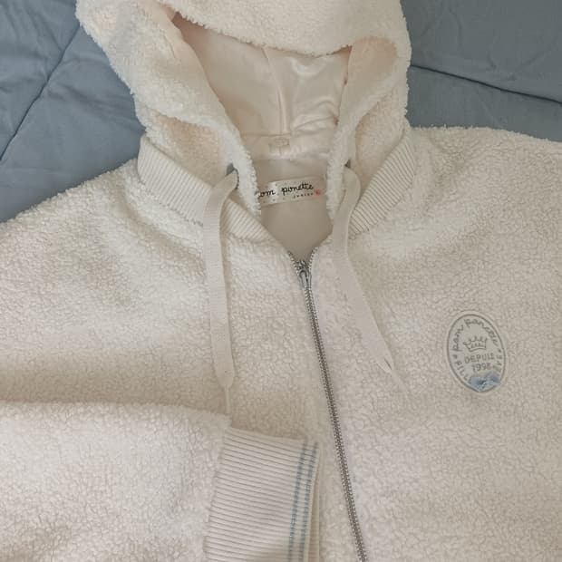 pom ponette 아이보리 후리스 후드집업 S~M