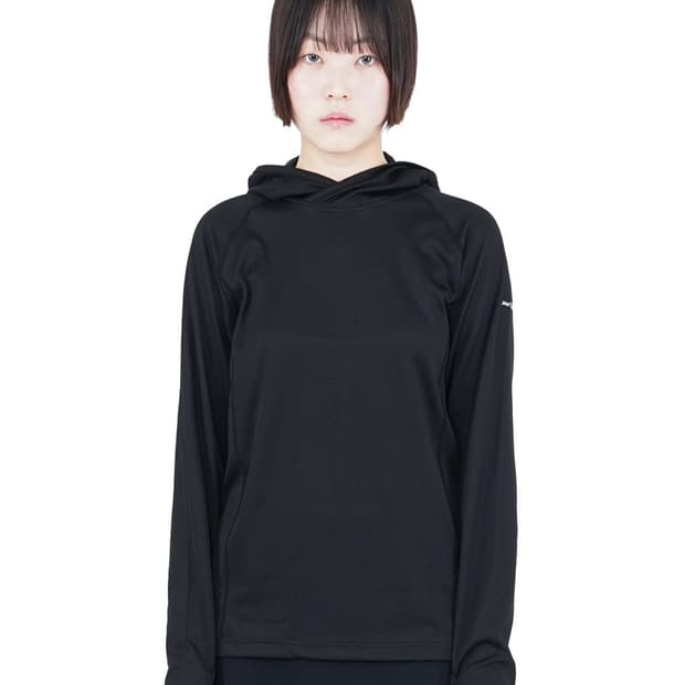 지초이 25-003 Hooded Long Sleeve - Black 2
