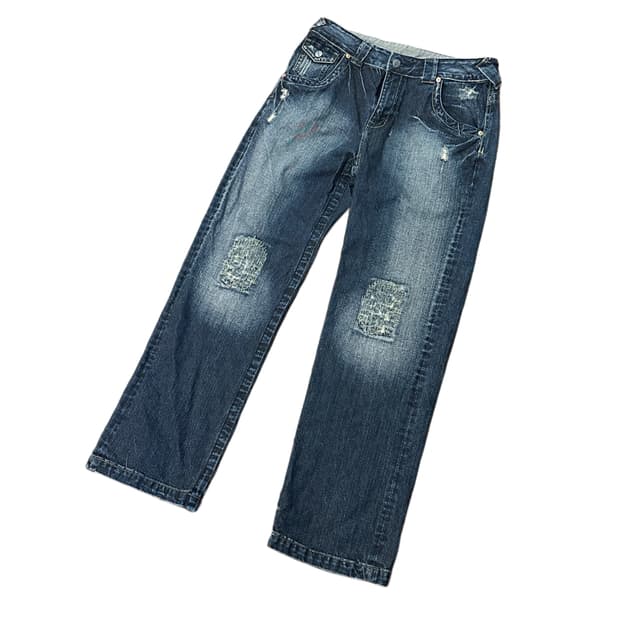 BUFFIT 패치워크 디스트레스드 데님팬츠 (33)