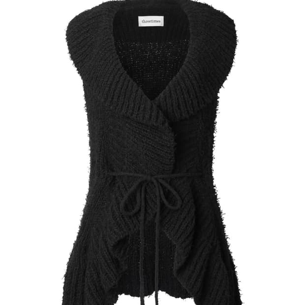 쓰리타임즈 러플 니트 베스트 ruffle knit vest